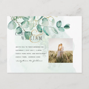 Postal Eucalyptus deja la vegetación Boda QR CÓDIGO moder