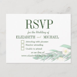 Postal Eucalyptus Foliage White Elegant Wedding RSVP