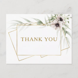 Postal Eucalyptus Gold Geometric Boda Gracias