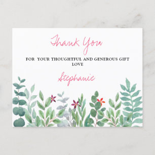 Postal Eucalyptus Greenery Baby Shower Gracias Postca