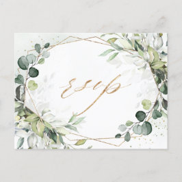 Postal Eucalyptus Greenery Boda Geométrica Moderna RSVP