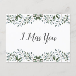 Postal Eucalyptus Greenery Floral Te echo de menos