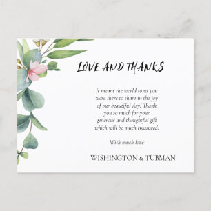 Postal Eucalyptus Rustic Greenerenery Boda Gracias Tarjet