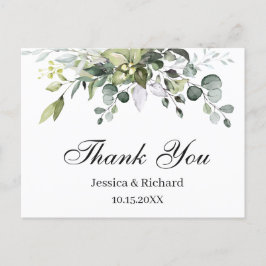 Postal Eucalyptus Watercolor Gracias Postcard