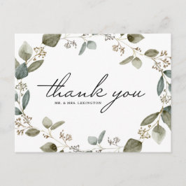 Postal Eucalyptus Wreath Boda De La Sed Rústica Gracias