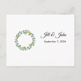 Postal Eucalyptus Wreath Landscape Wedding Guest Book