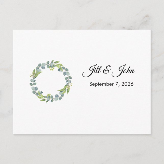 Postal Eucalyptus Wreath Landscape Wedding Guest Book (Anverso)