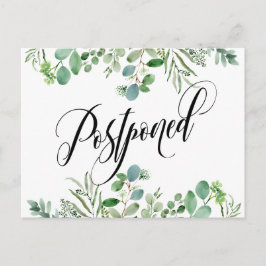 Postal Eucalyptus y Elegante guión Boda pospuesto
