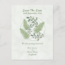 Eucalyptus y Fern Rings, Save the Date Boda