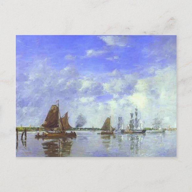 Postal Eugene Boudin- El lugar en Dordrecht (Anverso)