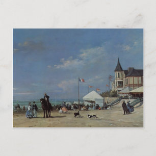 Postal Eugene Boudin- La playa de Trouville