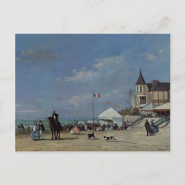 Postal Eugene Boudin- La playa de Trouville (Anverso)