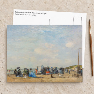 Postal Eugene Boudin - Reunión en la playa