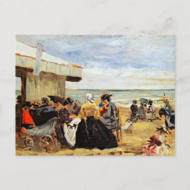 Postal Eugene Boudin: Un panorama playero (Anverso)
