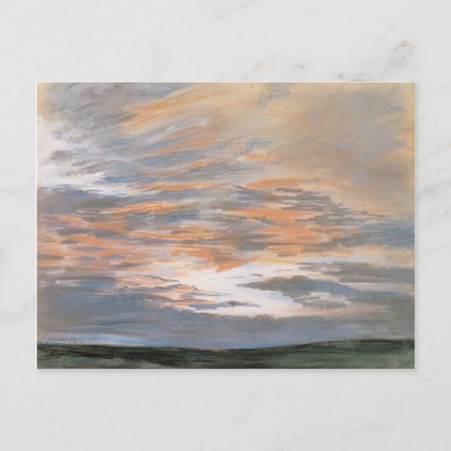 Postal Eugene Delacroix- Estudio del cielo al atardecer (Anverso)
