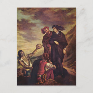 Postal Eugene Delacroix- Hamlet y Horatio en el cementeri