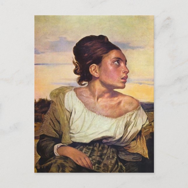 Postal Eugène Delacroix - huérfano en el cementerio (Anverso)