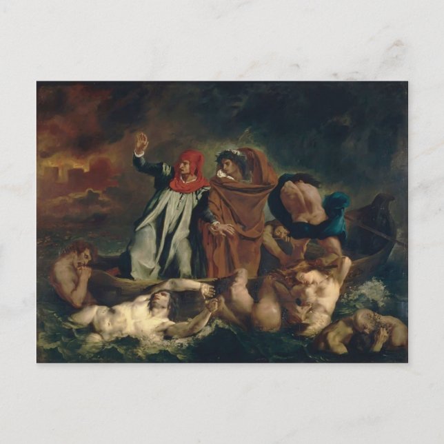 Postal Eugene Delacroix- La barrera de Dante (Anverso)