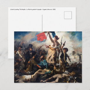 Postal Eugene Delacroix - La Libertad Guiando al Pueblo