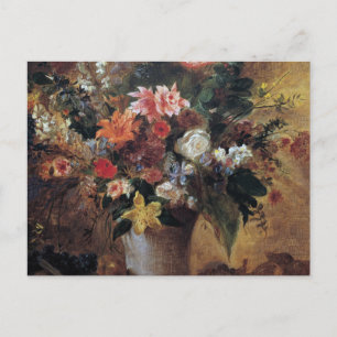 Postal Eugene Delacroix Vintage Bouquet de flores
