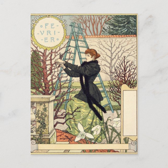 Postal Eugène Grasset février (Anverso)