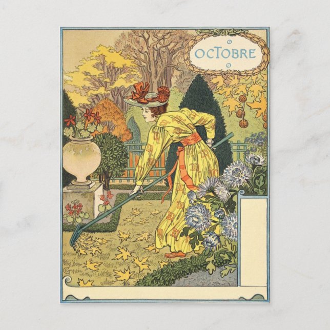 Postal Eugène Grasset octobre (Anverso)