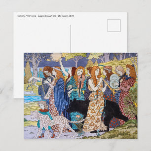 Postal Eugene Grasset - Panel decorativo de armonía