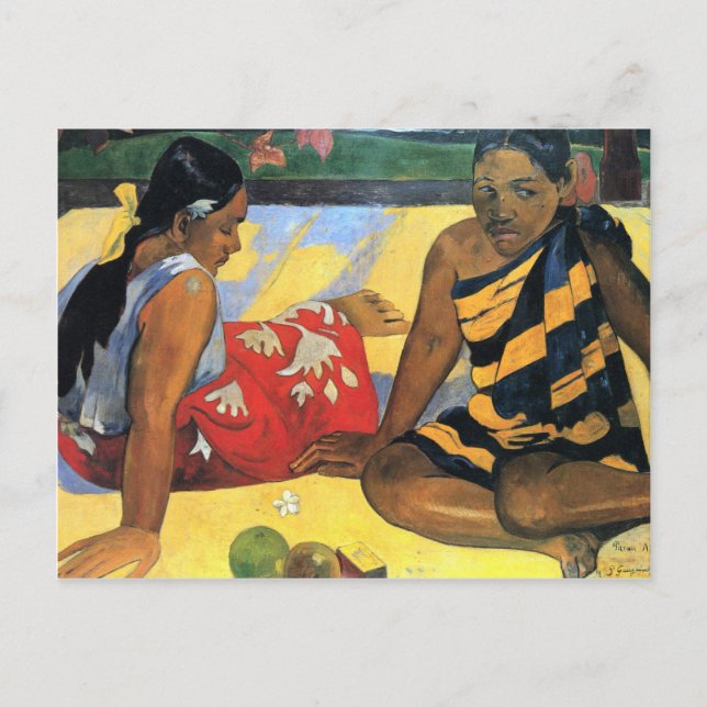 Postal Eugène Henri Paul Gauguin - Dos mujeres de Tahití (Anverso)