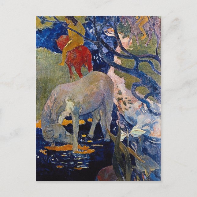 Postal Eugène Henri Paul Gauguin - El caballo blanco (Anverso)