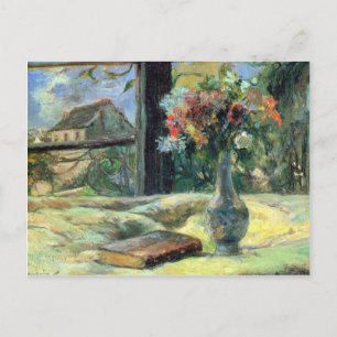 Postal Eugène Henri Paul Gauguin - Flor en la ventana