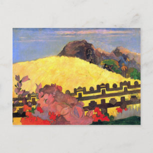 Postal Eugène Henri Paul Gauguin - Hay un templo