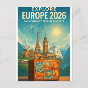 Postal EUROPA 2026 — Un Continente, Viajes sin Fin