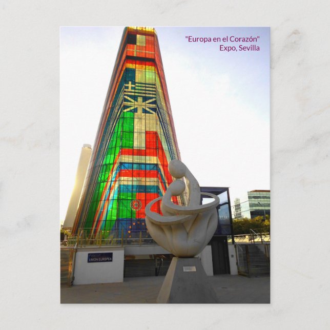 Postal "Europa en el Corazón" - EXPO - Sevilla (Anverso)