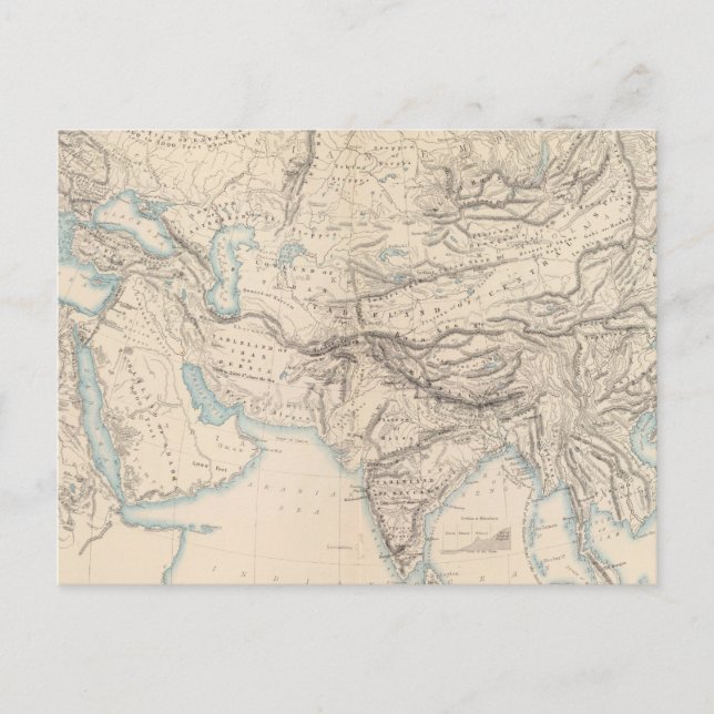 Postal Europa física y Asia (Anverso)