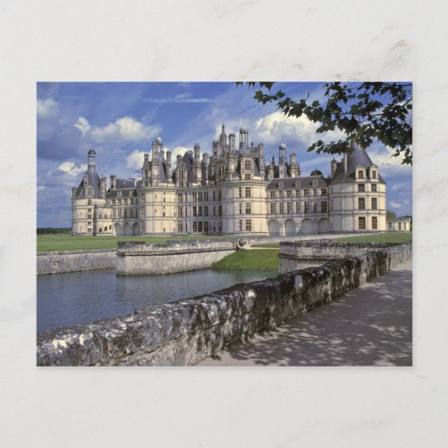 Postal Europa, Francia, Chambord. Imponiendo el castillo (Anverso)
