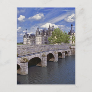 Postal Europa, Francia, Chambord. Un puente de piedra con