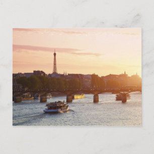 Postal Europa, Francia, París (75), barco turístico en