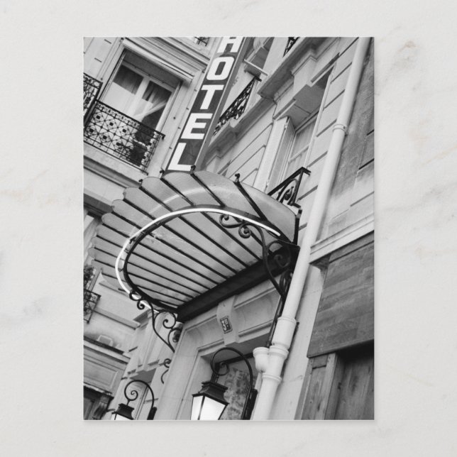 Postal Europa, Francia, París. Detalle del hotel Left Ban (Anverso)