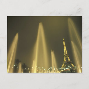 Postal Europa, Francia, París, Torre Eiffel, noche