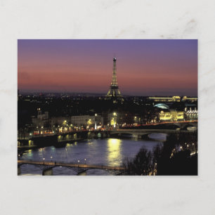 Postal Europa, Francia, París, Vista al atardecer de la T