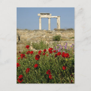 Postal Europa, Grecia, Cícladas, Delos. Ruinas de columna