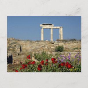 Postal Europa, Grecia, Cícladas, Delos. Ruinas de columna