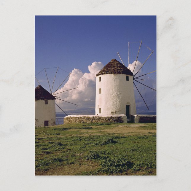 Postal Europa, Grecia, Mykonos. Encalado (Anverso)