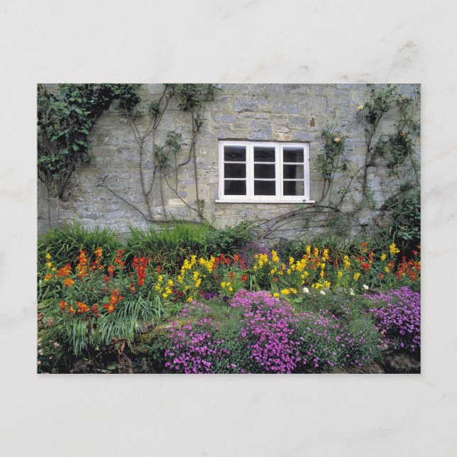 Postal Europa, Inglaterra, Teffont Magna. Las flores llen (Anverso)