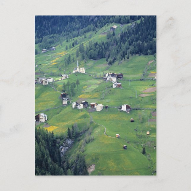 Postal Europa, Italia, Alpes Dolomitas. Esta pequeña alde (Anverso)