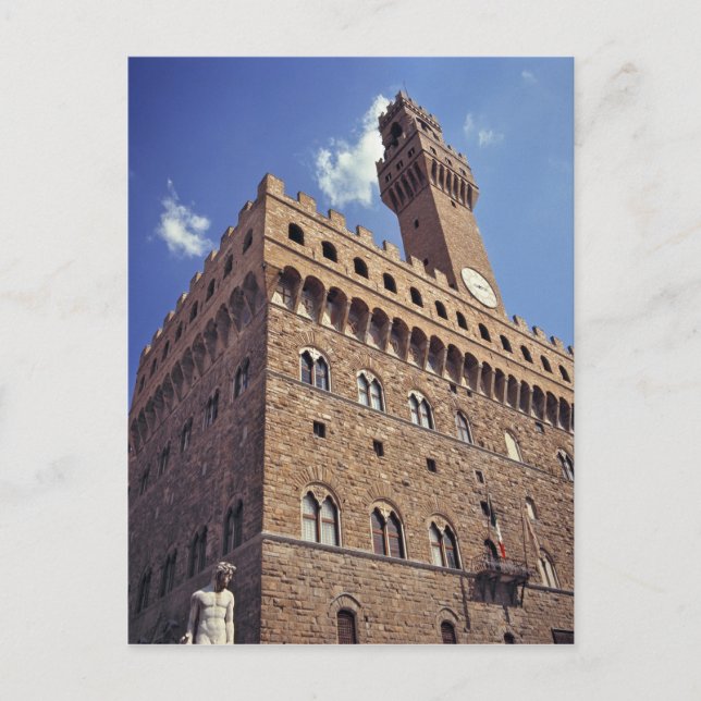 Postal Europa, Italia, Florencia. El Plazzo medieval (Anverso)