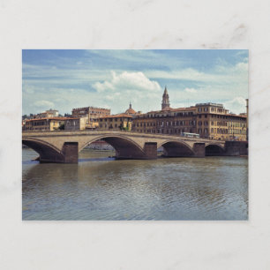 Postal Europa, Italia, Florencia. El río Arno fluye