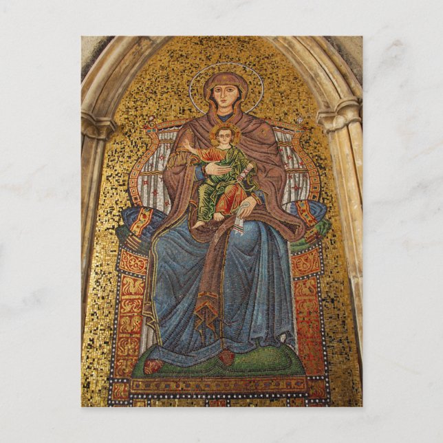 Postal Europa, Italia, Sicilia, Taormina. Madonna y niño (Anverso)