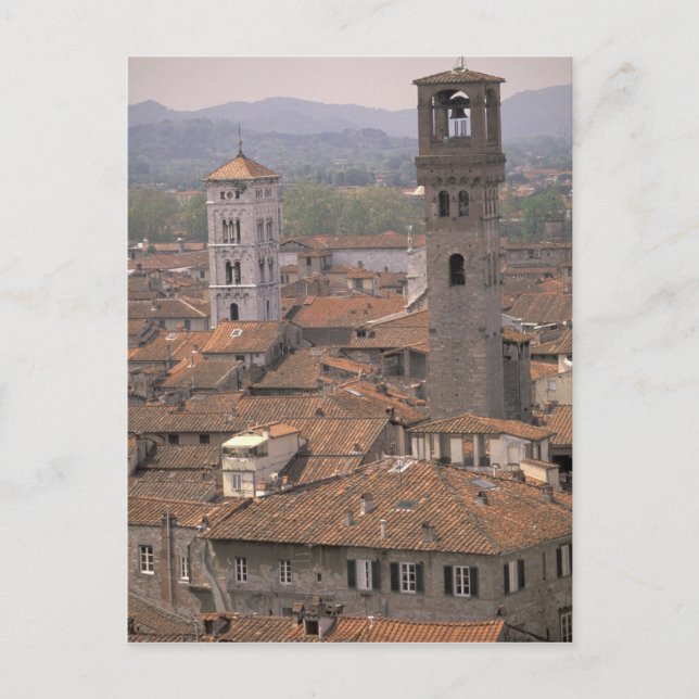 Postal Europa, Italia, Toscana, Lucca, panorama urbano (Anverso)