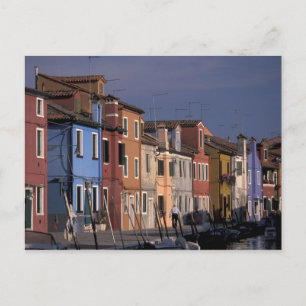 Postal Europa, Italia, Venecia. Casas multicolores